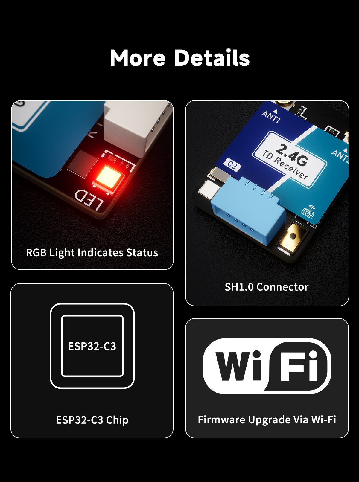 GEPRC ELRS Nano DUAL 2.4G True Diversity Receiver (ESP32-C3 & TCXO)