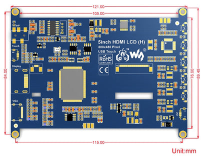 5inch HDMI Capacitive Touch Screen LCD (800x480)