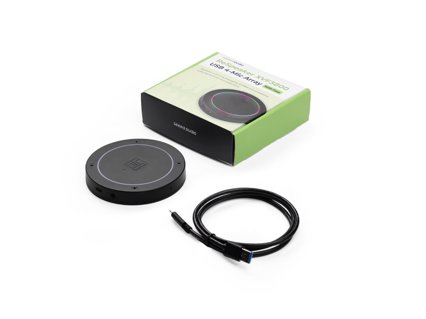 reSpeaker XMOS XVF3800 with Case – AI-powered 4-Mic Array