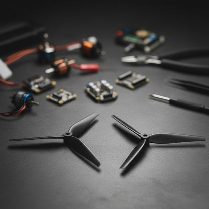 HQProp 8x4x3 MacroQuad Tri-Blade Props - Glass Fiber Reinforced Nylon (1CW+1CCW)