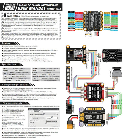 RUSHFPV Rush Blade F722 V2 Flight Controller for Analogue
