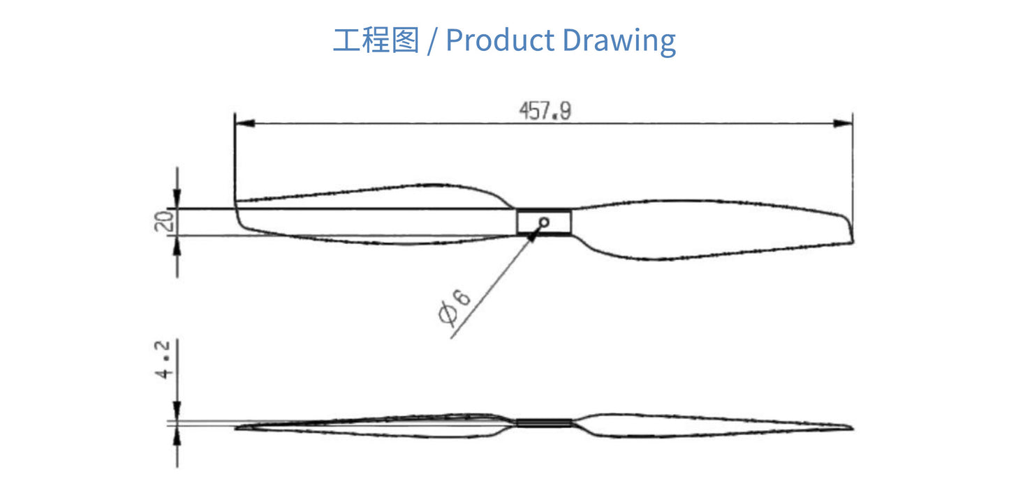 UMT 18x6.5 High-Efficiency 12K Carbon Fiber Fixed Propeller (1CW+1CCW)