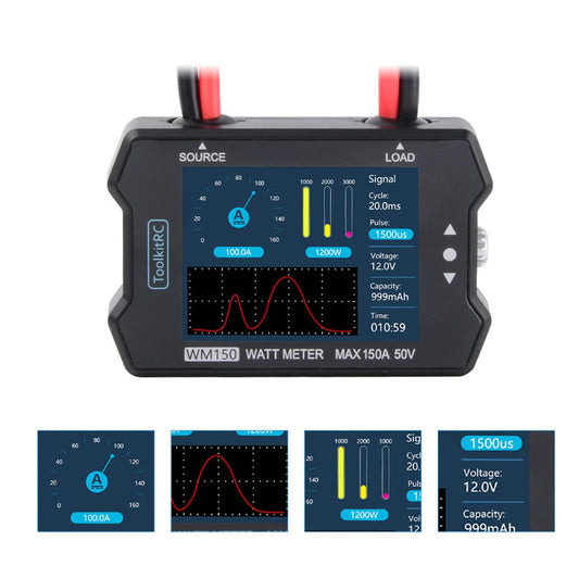ToolKitRC - WM150 Advanced Watt Meter 1-50v 150A 2.4" TFT Screen