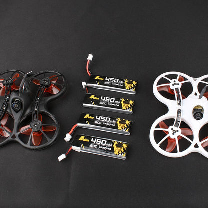 AuLine 450mAh 1S 3.8V HV 80C PH2.0 Lipo Battery (4 pack)