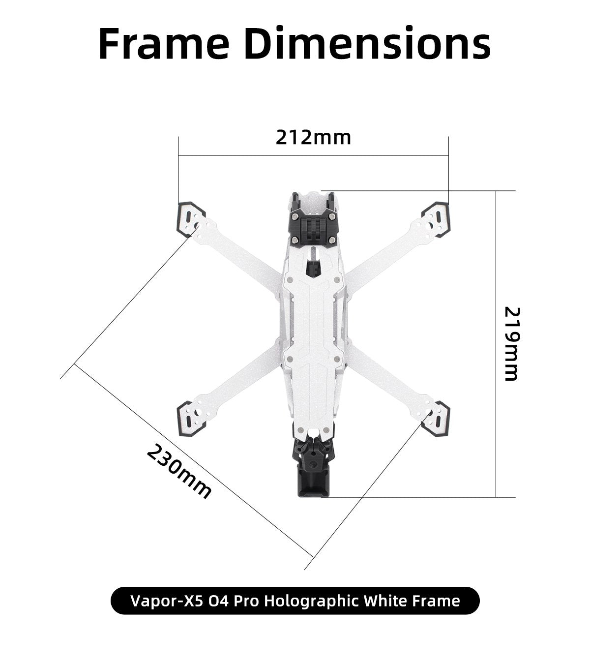GEPRC Vapor O4 Pro Holographic White Freestyle FPV Frame (D5/X5/X6)