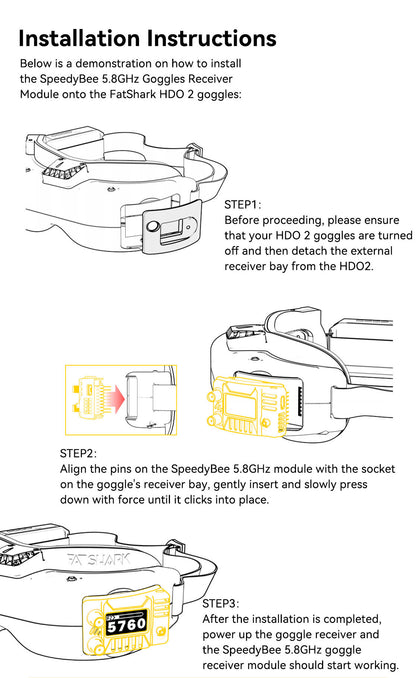 SpeedyBee 5.8GHz Analog Goggles Receiver