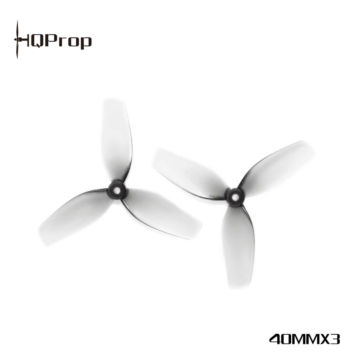 HQ Ultralight Whoop Prop 40MMX3 Grey (2CW+2CCW) Poly Carbonate-1.5MM Shaft