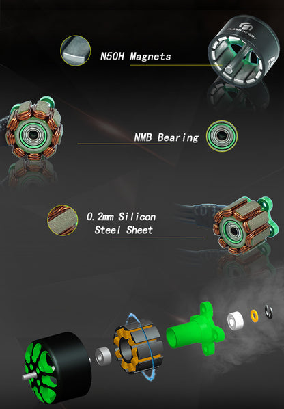 Flash A1408 Brushless Motor - 1.5mm Shaft (2800kV, 3650kV)