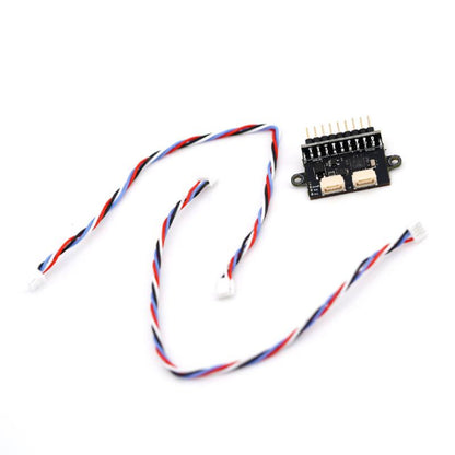 Electronic component with multicolored wires on a white background