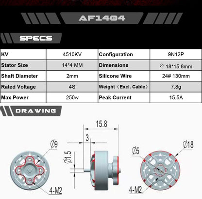 Axis AF144 1404 Brushless FPV Motor (4510kV)