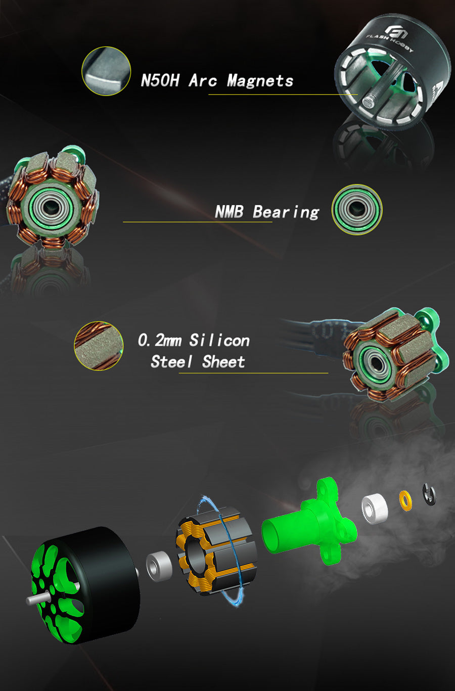 Flash A1204 M5 Brushless Motor (5200kV)