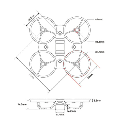 BETAFPV Air65 Champion: Ultraleichter 65mm Brushless Whoop-Rahmen