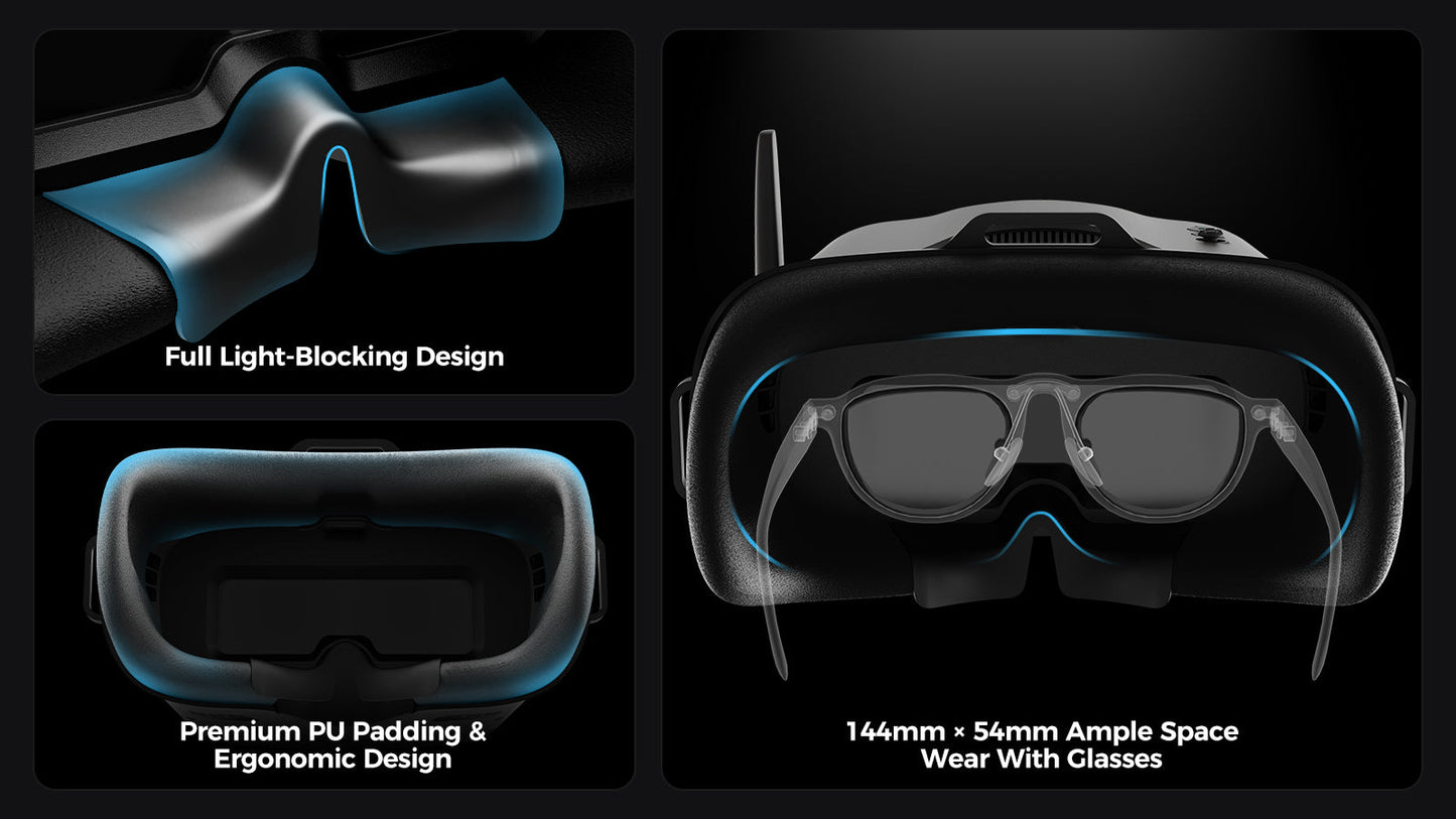 BetaFPV VR04 FPV Goggles with DVR (48CH, 5.8GHz)