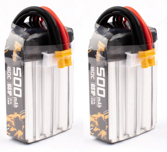 AuLine 500mAh 6S 22.2V 80C XT30 Lipo Battery (2 Pack)