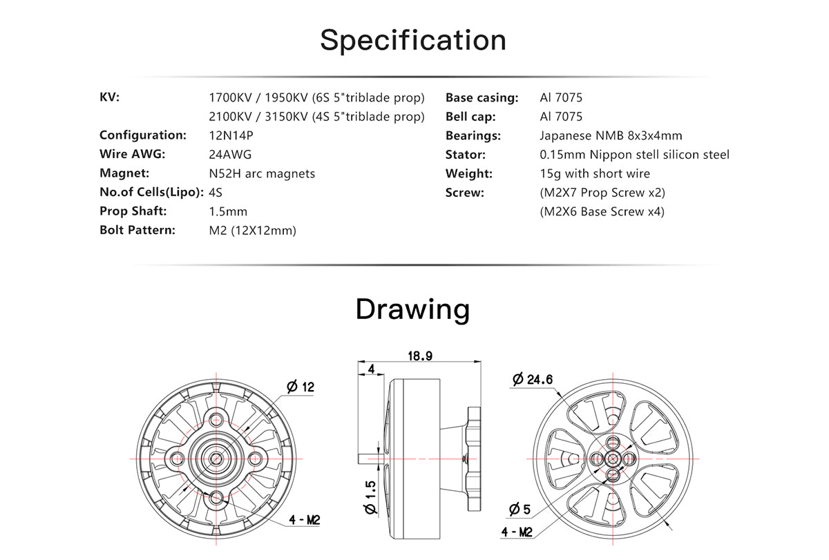 BrotherHobby Avenger SE 2004 Motor (1700kV, 1950kV, 2100kV, 3150kV)