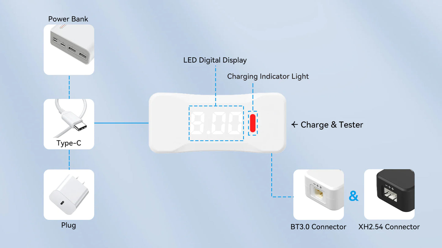BetaFPV 2S BT3.0 Battery Charger and Voltage Tester