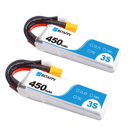 BetaFPV 450mAh 3S 75C Lipo Battery (2pcs)