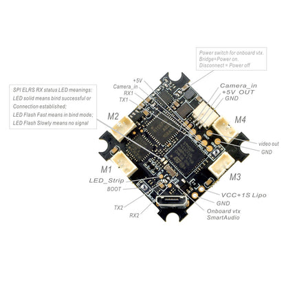 Happymodel ELRSF4 AIO Flight Controller 2.4GHz ELRS V3.1 V3.3 | 5-in-1 FC