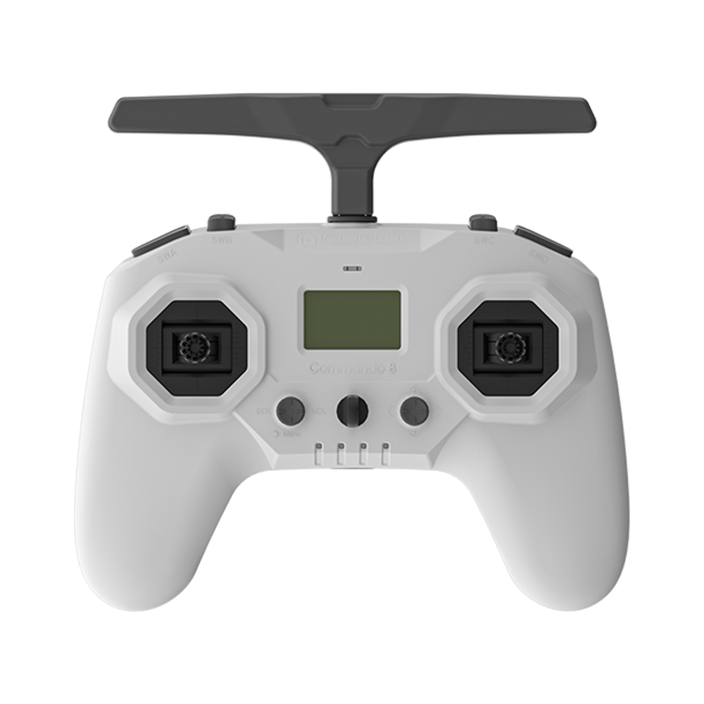 iFlight Commando 8 Pro GemX ELRS radio transmitter in grey, front view
