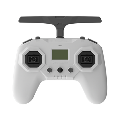 iFlight Commando 8 Pro GemX ELRS radio transmitter in grey, front view