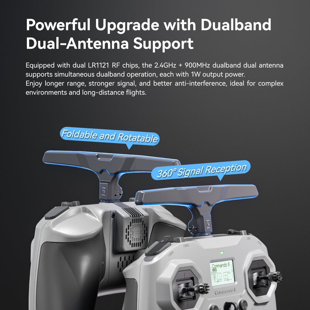 Commando 8 Pro dual-band 2.4GHz and 900MHz features