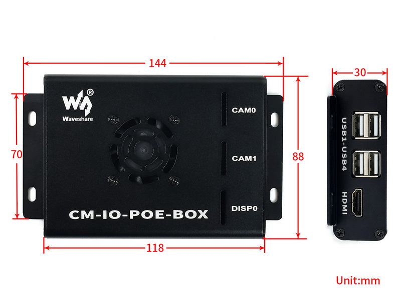 Raspberry Pi Compute POE Mini Computer (CM-IO-POE-BOX-UK)
