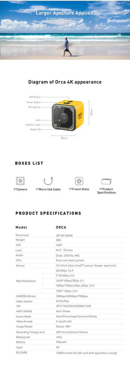 Caddx Orca 4K HD Action Camera