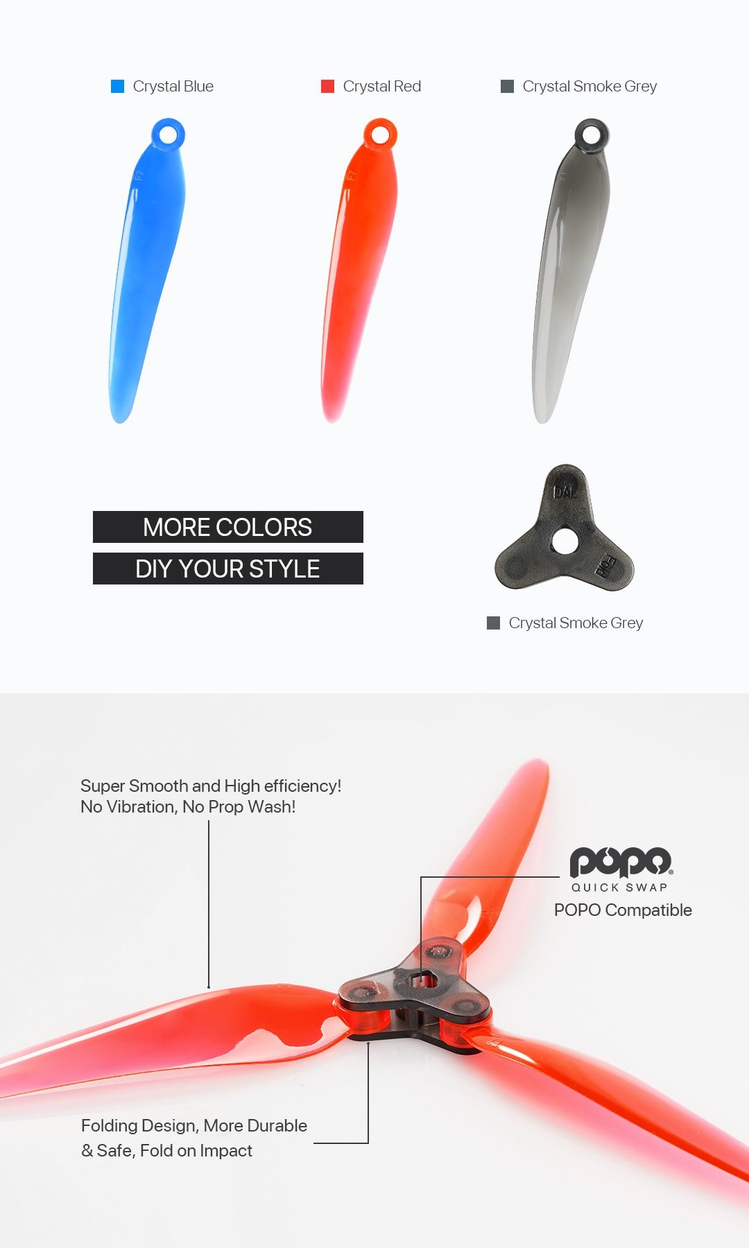 DAL Fold 2 F7 7051 Folding Propellers (4 hub, 12 blades)