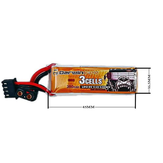 DarwinFPV 3S 380Mah Battery
