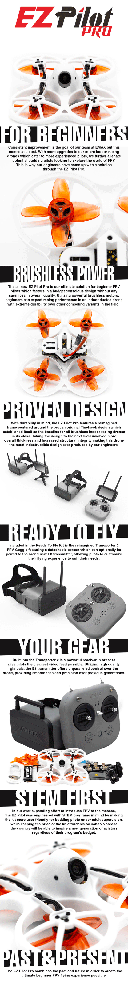 EMAX EZ Pilot Pro Beginner FPV Drone RTF Kit (RTF Bundle)