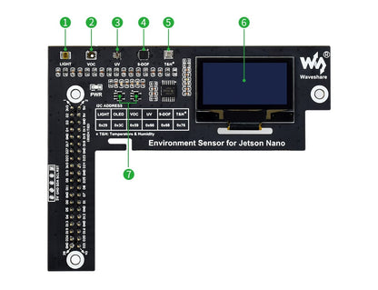 Environmental Sensor Module for Jetson Nano, I2C Bus, with 1.3inch OLED Display