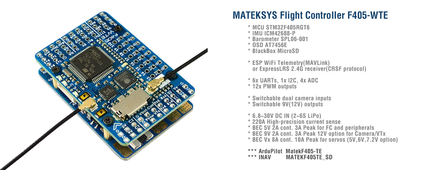 Matek F405-WTE ELRS Wing Flight Controller