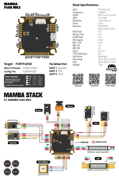 Diatone Mamba Basic Stack F405 MK2 F50 50A BLS 4-6S