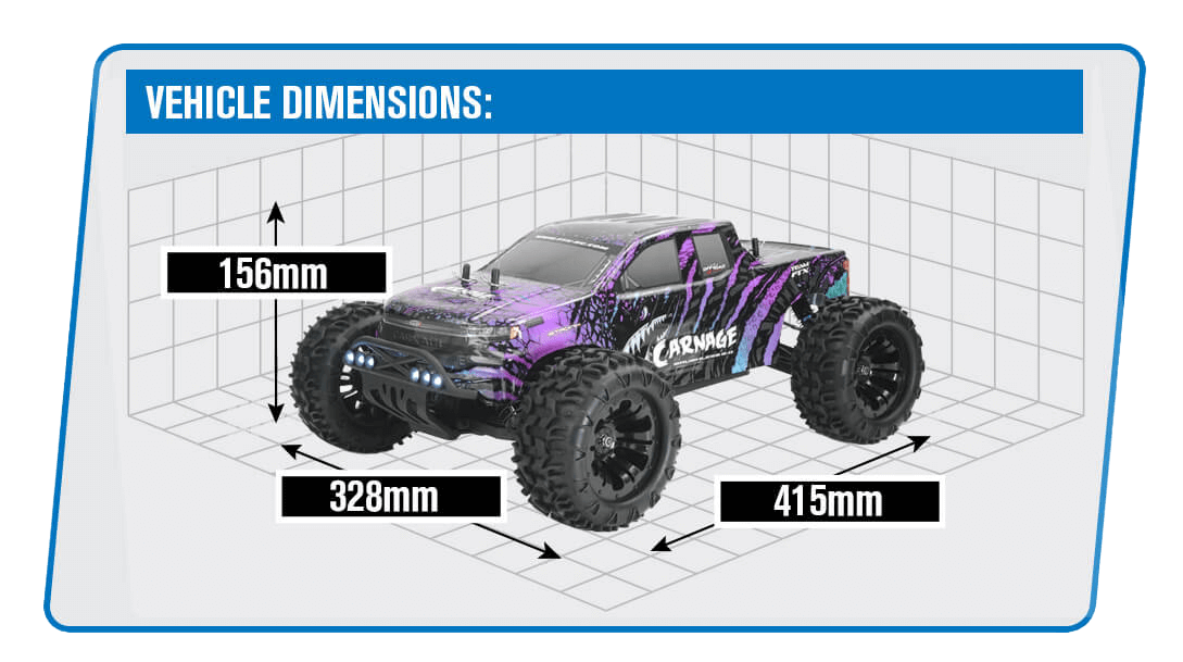 FTX Carnage 2.0 Brushless 1/10 4WD RTR RC Monster Truck