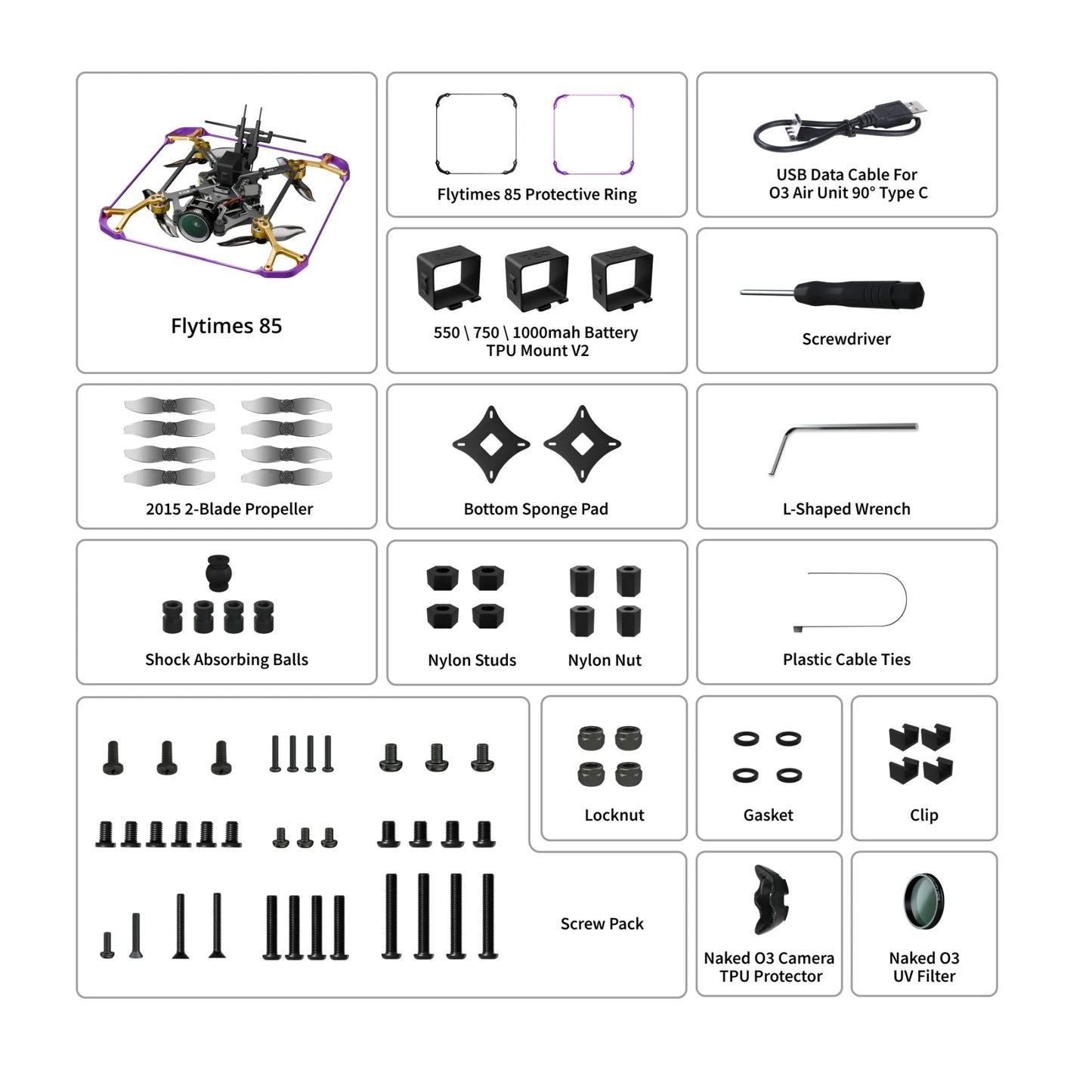Flytimes 85 HD O3Lite / O4 Lite 2S Micro Drone