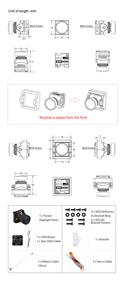 Foxeer Digisight 2 Nano 720P Digital/Analog 4ms Latency Super WDR FPV Camera