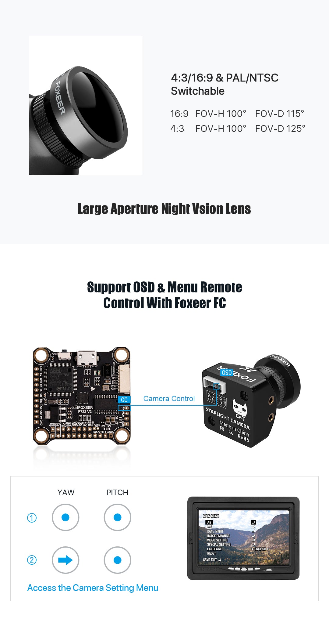 Foxeer Cat 3 Mini - 1200TVL Super Low Light FPV Night Camera