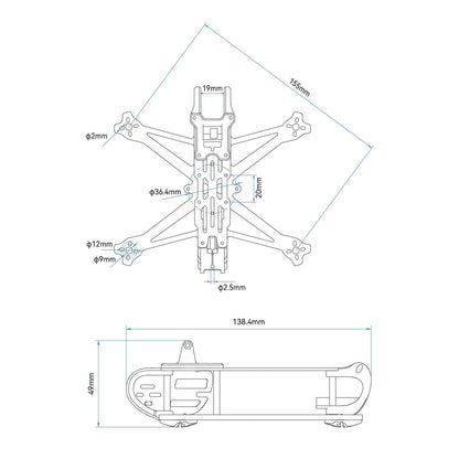 BetaFPV X-Knight 35 FPV Drone Frame