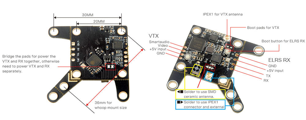 Happymodel ELRS Fyujon AIO V2 2in1 Module (ELRS + VTX)