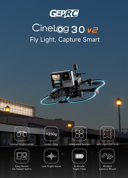 GEPRC Cinelog30 V2 Analog Quadcopter ELRS 2.4Ghz