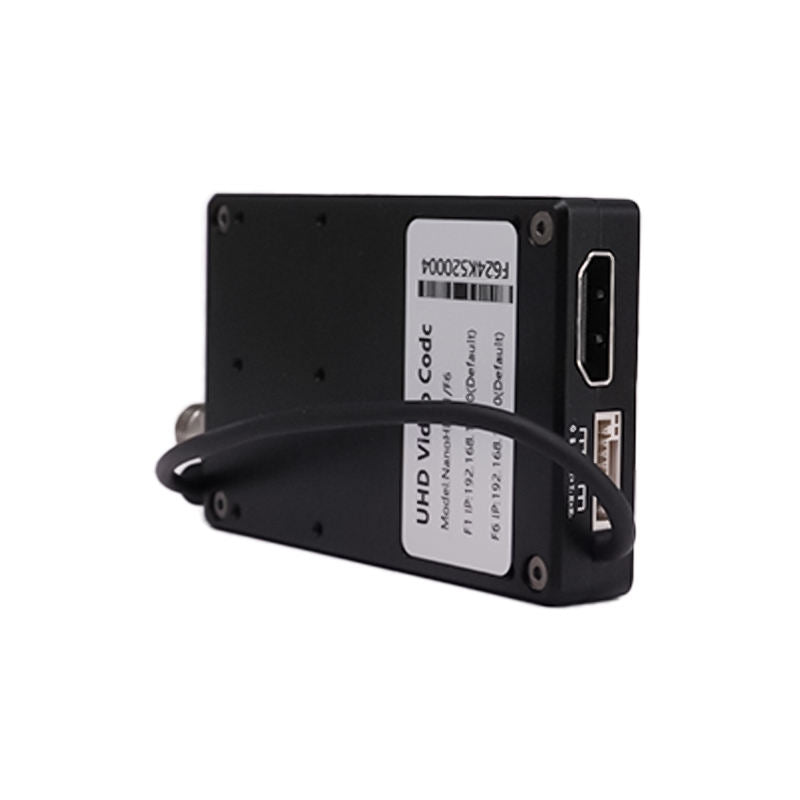 Black electronic device with ports on a white background