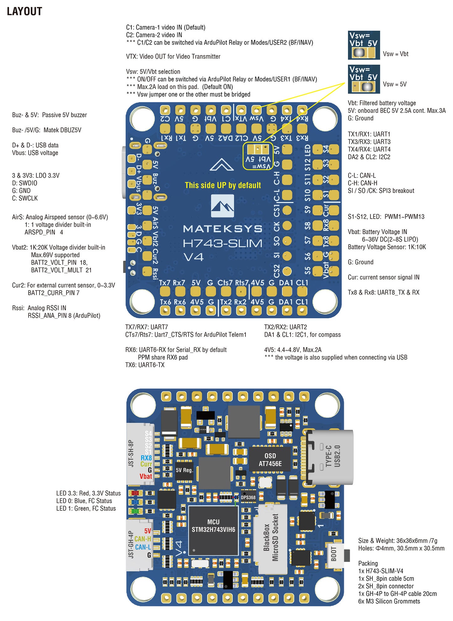 Matek H743-SLIM V4 Flight Controller