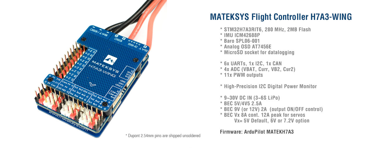 Flight Controller Processor Matek H7A3-WING Flight Controller - Fixed Wing FPV FC H7 Processor ...