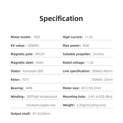 HGLRC SPECTER 1003 10000KV Brushless Motor