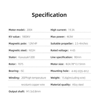 HGLRC SPecter 2004 1800kV Motor