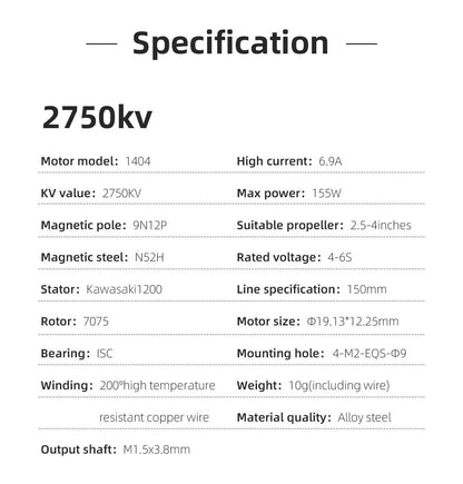 HGLRC SPECTER 1404 2750KV Brushless Motor