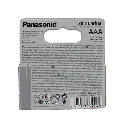 Panasonic Zinc AAA R03 MN2400 Batteries | 8 Pack