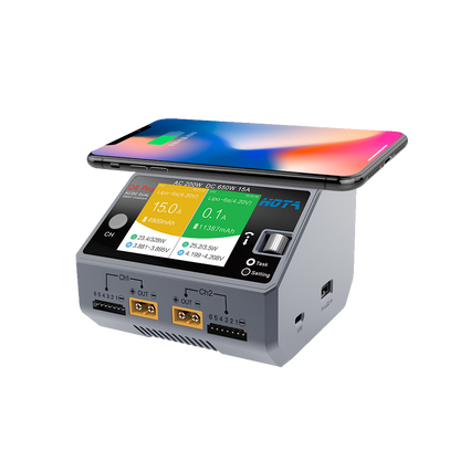 HOTA D6 Pro Dual Charger 1-6S AC200W/DC650W 15A w/ wireless cellphone charging