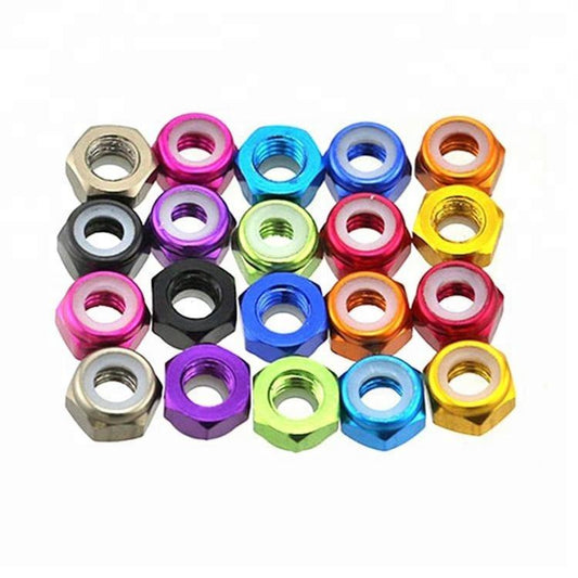 10 Stk. M5 Nylon-Sicherungsmuttern (CW) Aluminium-Packung