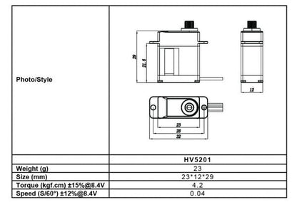 FrSky Xact HV5201 Micro HV 8.4V Servo
